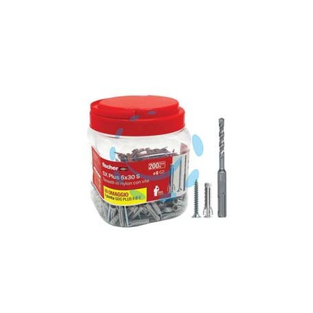 TASSELLO IN NYLON CON VITE PROMOPACK "SX 6 S" - ø mm.6x30 vite mm.4,5x40 conf.pz.150+50 omaggio 