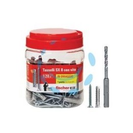 TASSELLO IN NYLON CON VITE PROMOPACK "SX 8 S" - ø mm.8x40 vite mm.5x50 conf.pz.90+30 omaggio