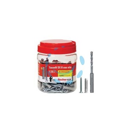TASSELLO IN NYLON CON VITE PROMOPACK "SX 8 S" - ø mm.8x40 vite mm.5x50 conf.pz.90+30 omaggio