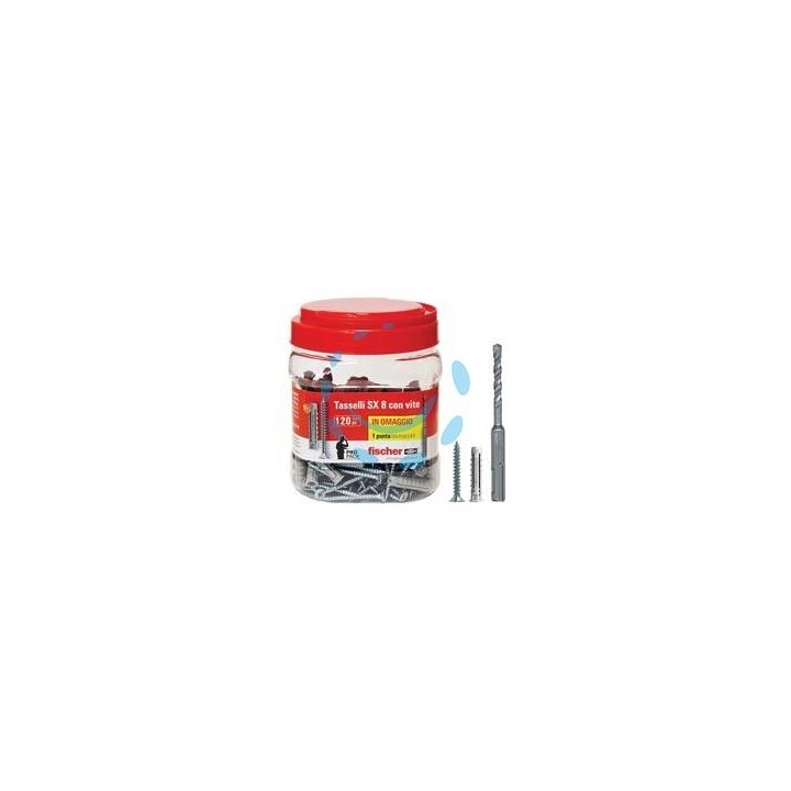 TASSELLO IN NYLON CON VITE PROMOPACK "SX 8 S" - ø mm.8x40 vite mm.5x50 conf.pz.90+30 omaggio
