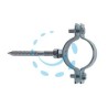 COLLARE PER TUBO IN ACCIAIO ZINCATO PER TUBI "CPT" - 1"1/4 p/tubi ø mm.39/43 tassello ø mm.10