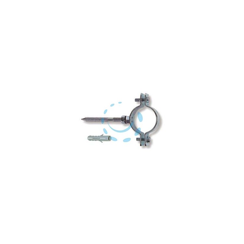 COLLARE PER TUBO IN ACCIAIO ZINCATO PER TUBI - 1" p/tubi ø mm.32/36 tassello ø mm.10
