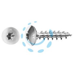VITI PANEL-VIT TC TESTA FUNGO TORX CON COLLARE SOTTOTESTA CHROMITING - ø mm.6x35