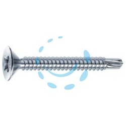 VITI AUTOPERFORANTI TESTA SVASATA PIANA ACCIAIO ZINCATO BIANCO - ø mm.3,5x16
