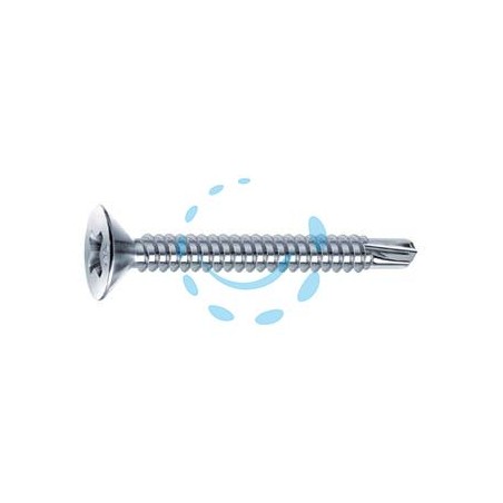 VITI AUTOPERFORANTI TESTA SVASATA PIANA ACCIAIO ZINCATO BIANCO - ø mm.3,9x32