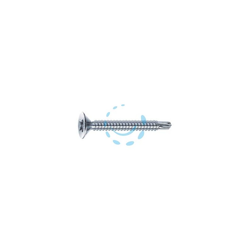 VITI AUTOPERFORANTI TESTA SVASATA PIANA ACCIAIO ZINCATO BIANCO - ø mm.4,2x19