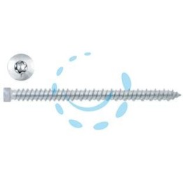 VITI PER CALCESTRUZZO TESTA CILINDRICA TORX ZINCATA BIANCA - ø mm.7,5x182