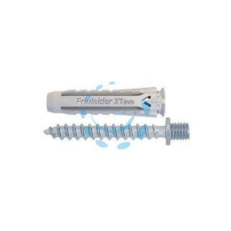 TASSELLO IN NYLON UNIVERSALE VITE DOPPIO FILETTO ZINCATA BIANCA X1 EVO - ø mm.6x30 vite doppio filetto ø mm.6 