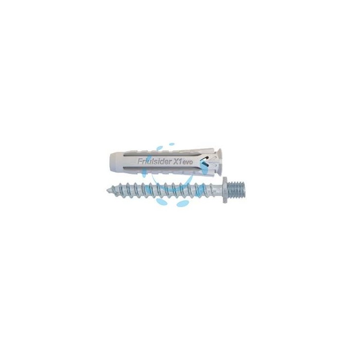 TASSELLO IN NYLON UNIVERSALE VITE DOPPIO FILETTO ZINCATA BIANCA X1 EVO - ø mm.6x30 vite doppio filetto ø mm.6 