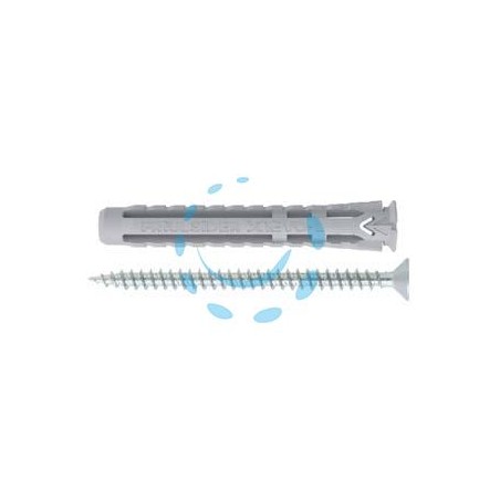 TASSELLO NYLON UNIVERSALE VITE TPS TRUCIOLARE ZINCATA BIANCA X1 EVO-L - ø mm.8x60 vite ø mm.5x70 spes.fissaggio mm.5