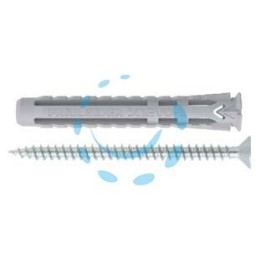 TASSELLO NYLON UNIVERSALE VITE TPS TRUCIOLARE ZINCATA BIANCA X1 EVO-L - ø mm.10x70 vite ø mm.6x80 spes.fissaggio mm.5