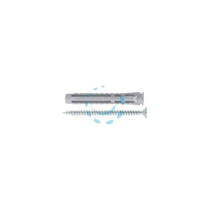 TASSELLO NYLON UNIVERSALE VITE TPS TRUCIOLARE ZINCATA BIANCA X1 EVO-L - ø mm.10x70 vite ø mm.6x80 spes.fissaggio mm.5