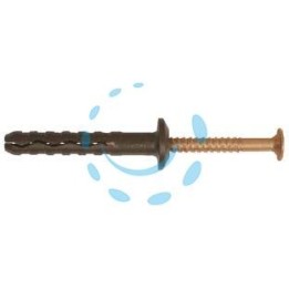 TASSELLO PREMONTATO IN NYLON BORDO PIATTO CON VITE INOX A2 RAMATA TBB - ø mm.6x40 vite ø mm.3,8x45 spess.fissaggio mm.10