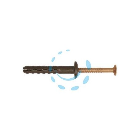 TASSELLO PREMONTATO IN NYLON BORDO PIATTO CON VITE INOX A2 RAMATA TBB - ø mm.6x40 vite ø mm.3,8x45 spess.fissaggio mm.10