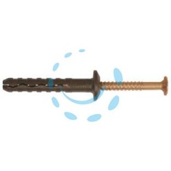 TASSELLO PREMONTATO IN NYLON BORDO PIATTO CON VITE INOX A2 RAMATA TBB - ø mm.6x60 vite ø mm.3,8x65 spess.fissaggio mm.30