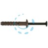 TASSELLO PREMONTATO IN NYLON BORDO PIATTO CON VITE ZINCATA NERA TBB - ø mm.6x40 vite ø mm.3,8x45 spess.fissaggio mm.10