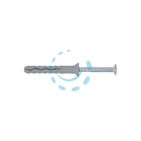 TASSELLO PREMONTATO IN NYLON BORDO SVASATO CON VITE ZINCATA BIANCA TSS - ø mm.6x40 vite ø mm.3,8x45 spess.fissaggio mm.10