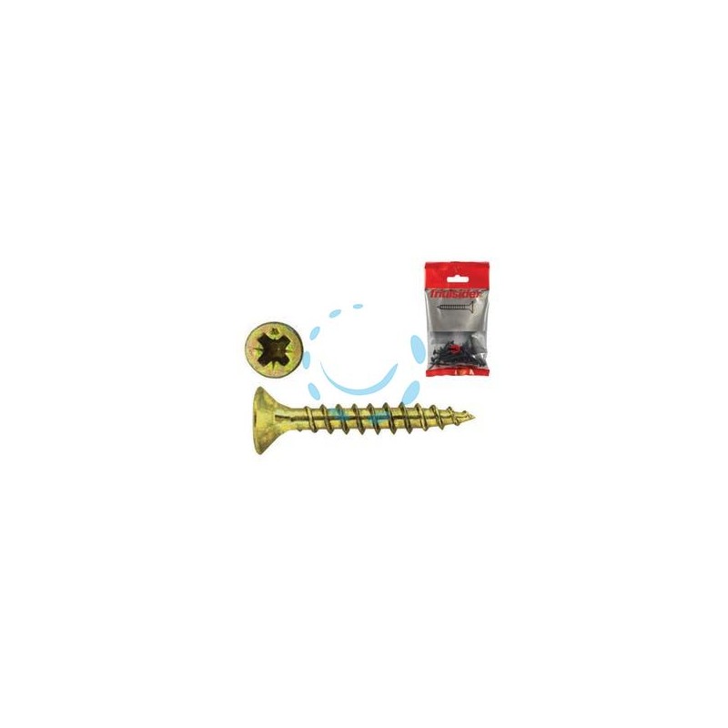 VITI PER TRUCIOLARE TPS POZIDRIVE IN ACCIAO ZINCATA GIALLA VBU - ø mm.4x30 in blister pz.25