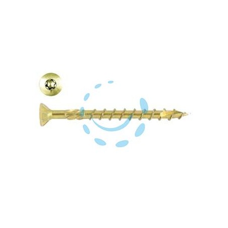 VITI PER TRUCIOLARE TESTA SVASATA TORX ACCIAIO ZINCATO GIALLO VBU-PRO - ø mm.4x80 filetto mm.40 - torx T20