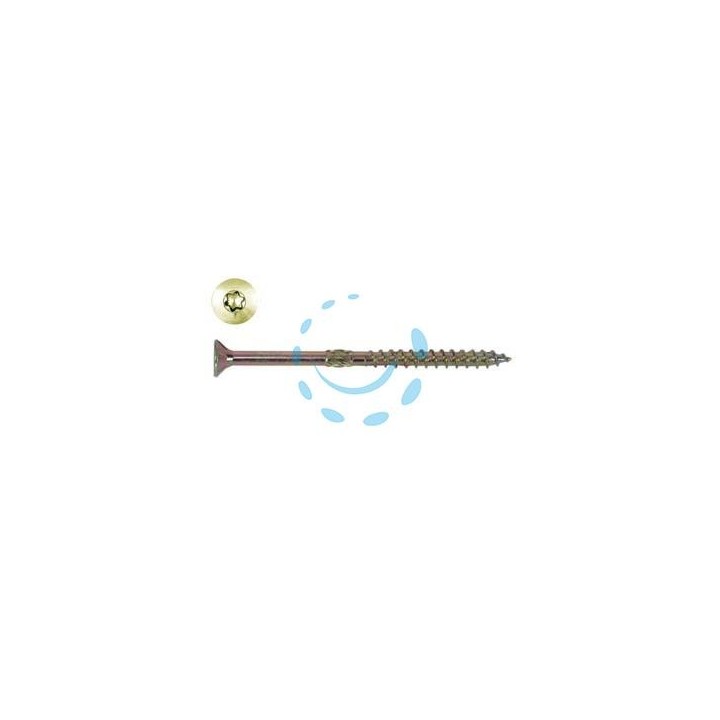 VITI TRUCIOLARE TESTA SVASATA TORX ACCIAIO ZINCATO GIALLO FM-WOOD PRO - ø mm.6x100 filetto mm.60