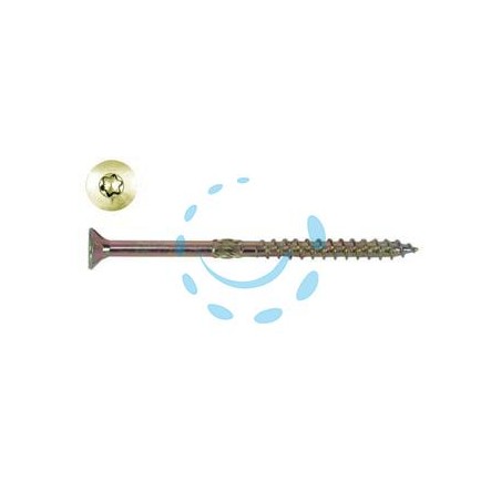 VITI TRUCIOLARE TESTA SVASATA TORX ACCIAIO ZINCATO GIALLO FM-WOOD PRO - ø mm.10x360 filetto mm.100