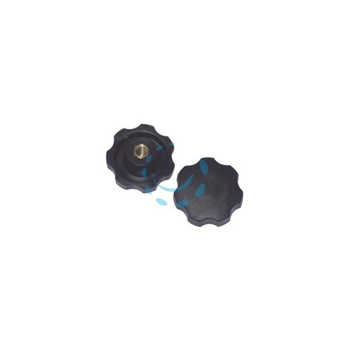 VOLANTINO CON BUSSOLA IN FERRO FILETTATA IN ABS NERO - ø volantino mm.40, bussola M6