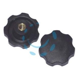 VOLANTINO CON BUSSOLA IN FERRO FILETTATA IN ABS NERO - ø volantino mm.40, bussola M8