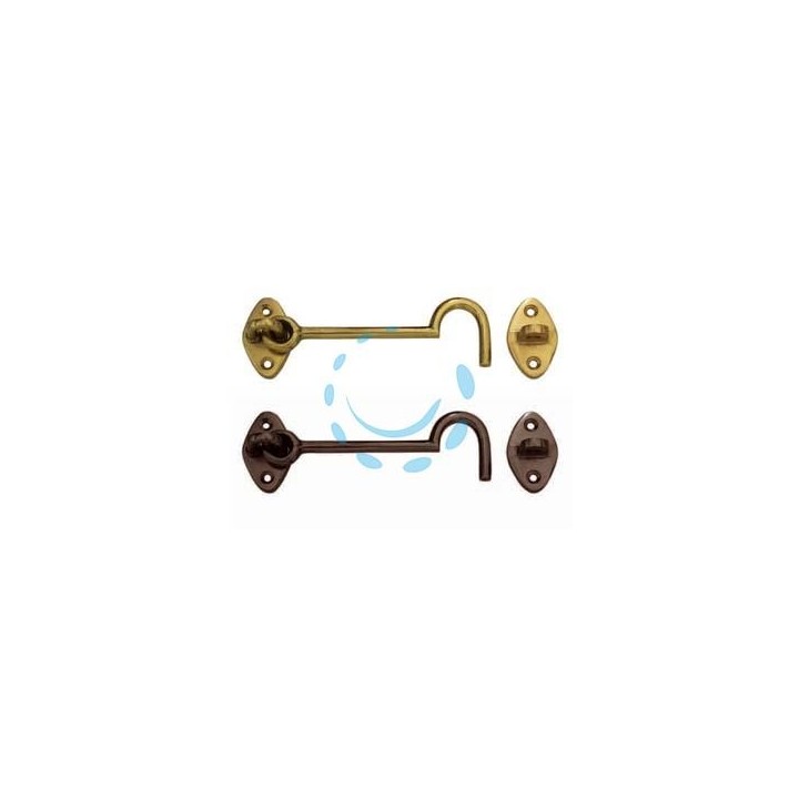 GANCIO FERMAPERSIANE SNODATO CON INCONTRO - mm.80 in ottone bronzato