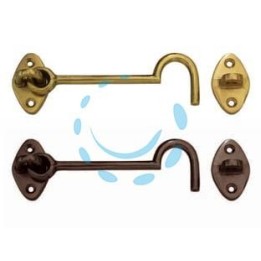 GANCIO FERMAPERSIANE SNODATO CON INCONTRO - mm.120 in ottone bronzato