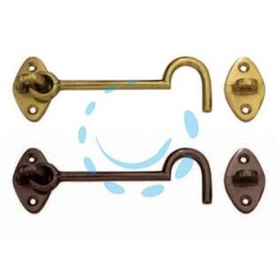 GANCIO FERMAPERSIANE SNODATO CON INCONTRO - mm.120 in ottone bronzato