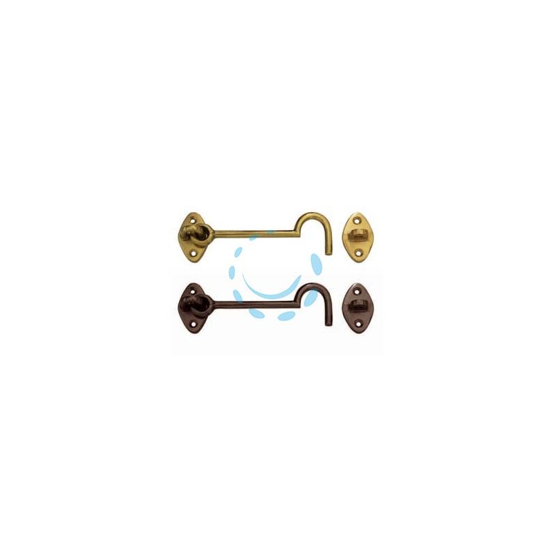 GANCIO FERMAPERSIANE SNODATO CON INCONTRO - mm.120 in ottone bronzato