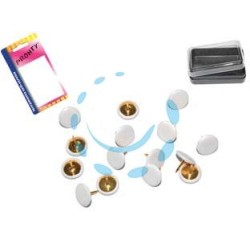 PUNTINE DA DISEGNO PLASTIFICATE BIANCHE IN BLISTER - bianco, in bl.40 pz. con scatolina