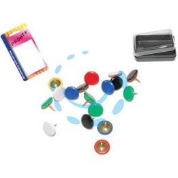 PUNTINE DA DISEGNO PLASTIFICATE COLORI ASSORTITI IN BLISTER - colori assortiti, in bl.40 pz. con scatolina