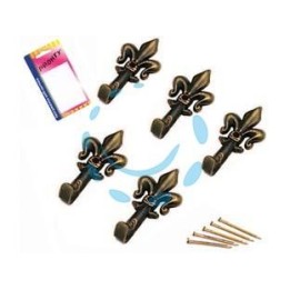 GANCI PER QUADRI GIGLIO BRONZO MM.33 IN BLISTER - in bl.5 pz.