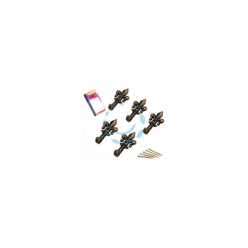 GANCI PER QUADRI GIGLIO BRONZO MM.33 IN BLISTER - in bl.5 pz.
