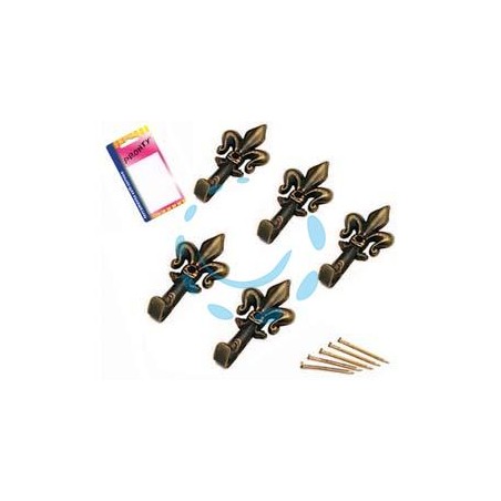 GANCI PER QUADRI GIGLIO BRONZO MM.33 IN BLISTER - in bl.5 pz.