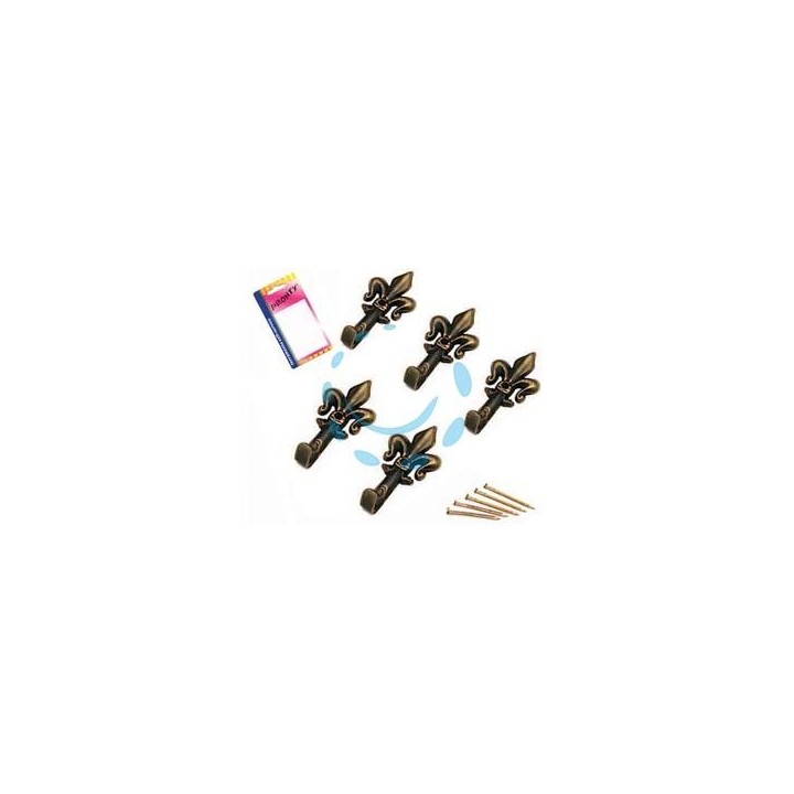GANCI PER QUADRI GIGLIO BRONZO MM.33 IN BLISTER - in bl.5 pz.