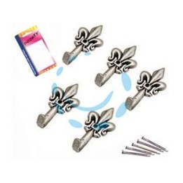 GANCI PER QUADRI GIGLIO ARGENTO MM.33 IN BLISTER - in bl.5 pz.