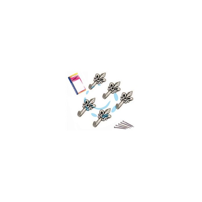 GANCI PER QUADRI GIGLIO ARGENTO MM.33 IN BLISTER - in bl.5 pz.