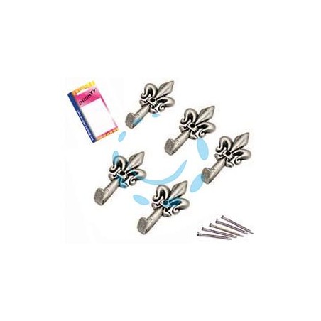 GANCI PER QUADRI GIGLIO ARGENTO MM.33 IN BLISTER - in bl.5 pz.