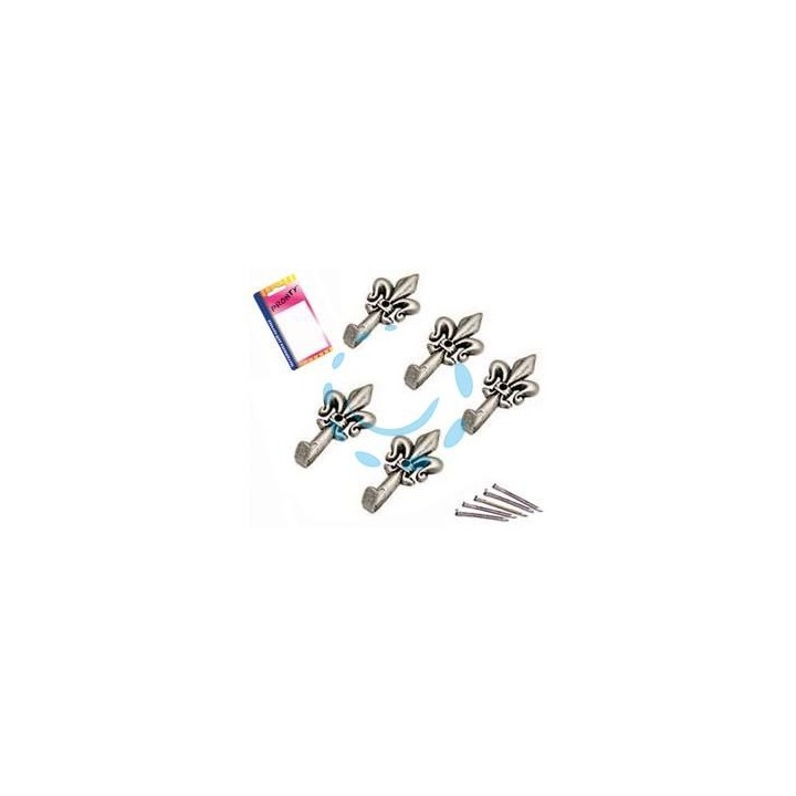 GANCI PER QUADRI GIGLIO ARGENTO MM.33 IN BLISTER - in bl.5 pz.