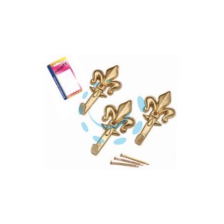 GANCI PER QUADRI GIGLIO ORO GRANDI IN BLISTER - mm.47, in bl.3 pz.