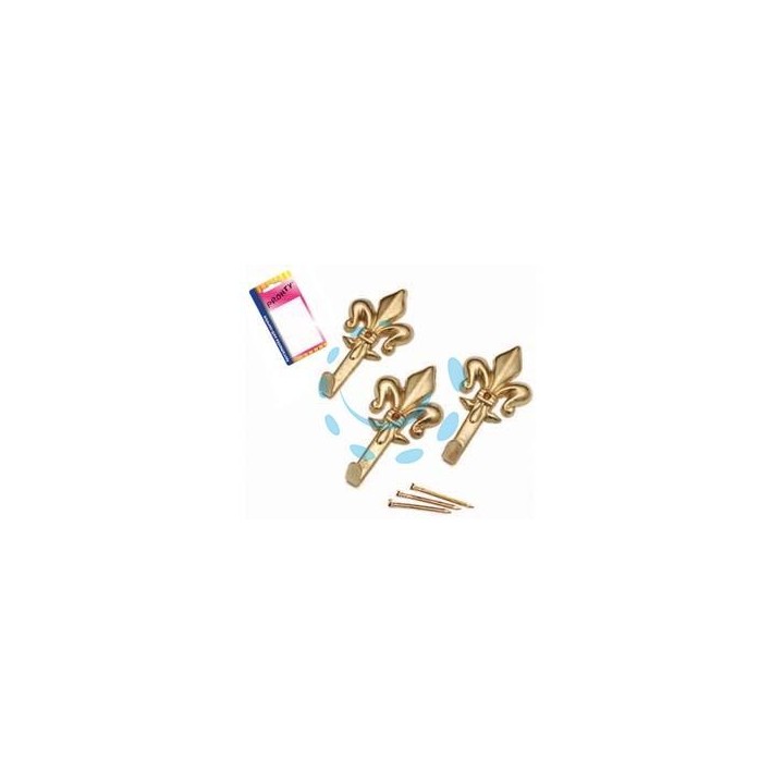 GANCI PER QUADRI GIGLIO ORO GRANDI IN BLISTER - mm.47, in bl.3 pz.