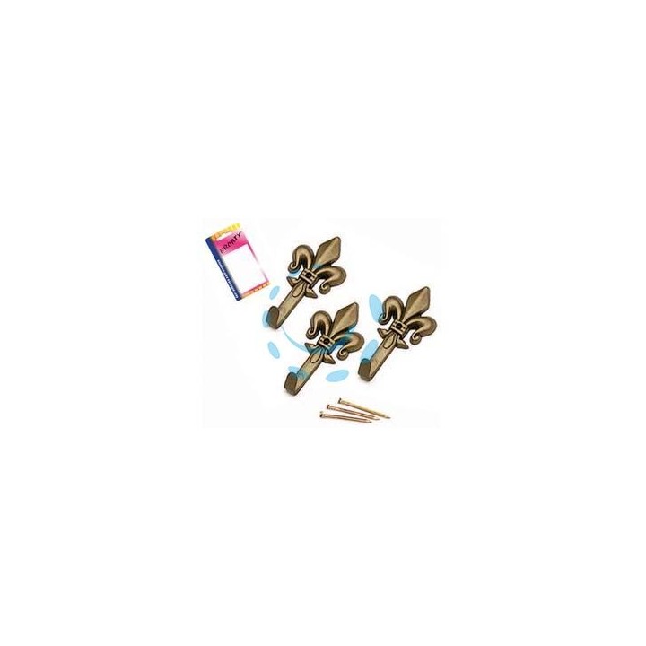 GANCI PER QUADRI GIGLIO BRONZO MM.47 IN BLISTER - in bl.3 pz.