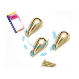 GANCI PER QUADRI A GOCCIA ORO IN BLISTER - mm.27, in bl.3 pz.