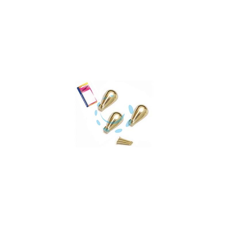 GANCI PER QUADRI A GOCCIA ORO IN BLISTER - mm.27, in bl.3 pz.