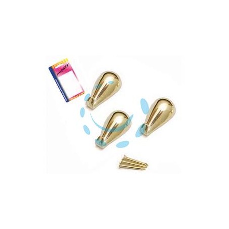 GANCI PER QUADRI A GOCCIA ORO IN BLISTER - mm.27, in bl.3 pz.