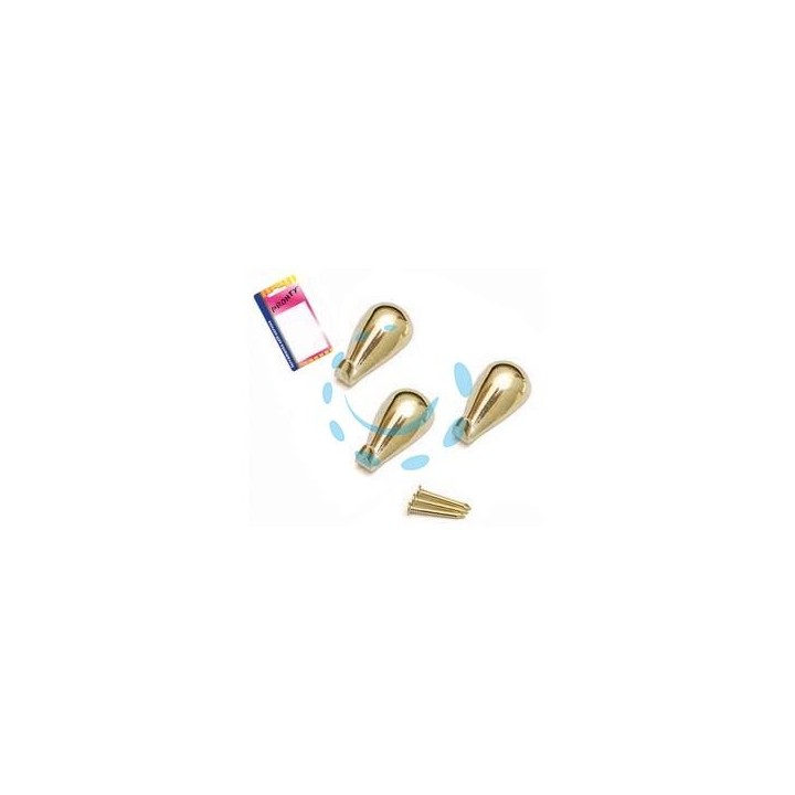 GANCI PER QUADRI A GOCCIA ORO IN BLISTER - mm.27, in bl.3 pz.