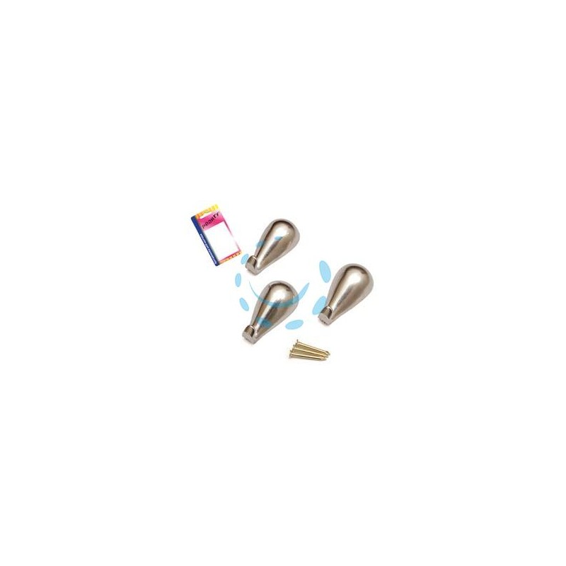 GANCI PER QUADRI A GOCCIA CROMO IN BLISTER - mm.27, in bl.3 pz.