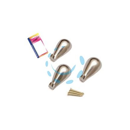GANCI PER QUADRI A GOCCIA CROMO IN BLISTER - mm.27, in bl.3 pz.